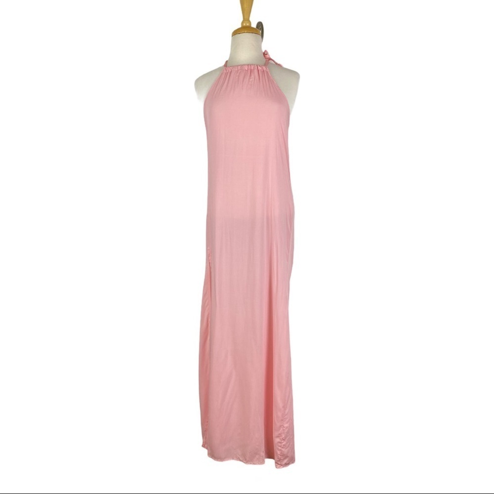 Tobi Pink Halter Maxi Dress